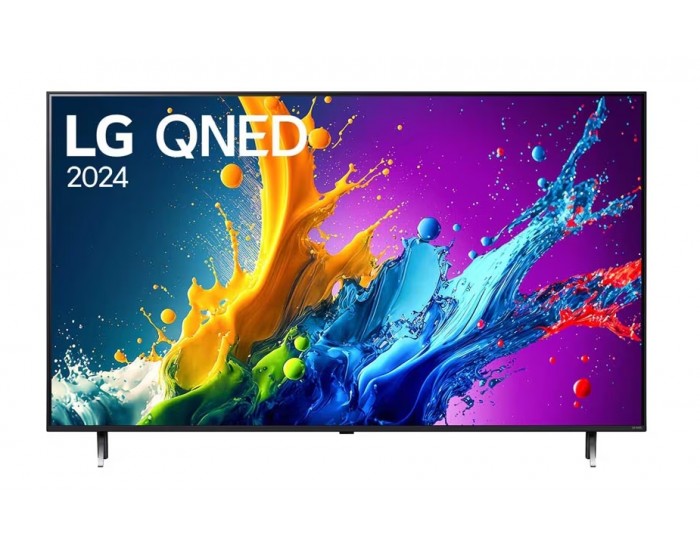 Телевизор LG 43QNED80T3A, 43" 4K QNED HDR Smart TV, 3840x2160, DVB-T2/C/S2, Alpha 5 AI 4K Gen7, HDR 10 PRO, webOS 24 ThinQ, 4K Upscaling, WiFi 5, Voice Controll, Bluetooth 5.1, AirPlay 2, LAN, CI, HDMI, SPDIF, 2 pole Stand , Titan