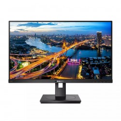 Монитор Philips 245B1, 23.8" IPS WLED, 2560x1440@75Hz, 4ms GtG, 250cd m/2, 1000:1, DCR 50M:1, Adaptive Sync, FlickerFree, Low Blue Mode, 2Wx2, Tilt, Height Adjust, Pivot, Swivel, DVI, HDMI, DP, USB hub - Монитори