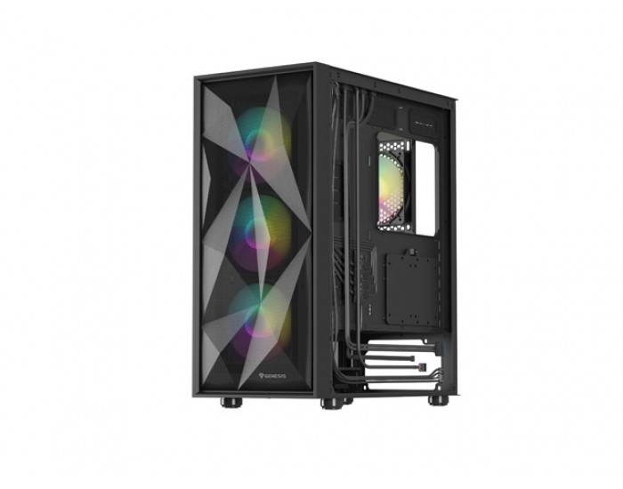 Кутия за компютър Genesis PC Case DIAXID 605 RGB Mini Tower Window, Black