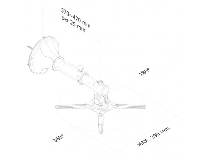 Стойка Neomounts by NewStar Projector Wall Mount (length: 37-47 cm = ultra short throw), silver