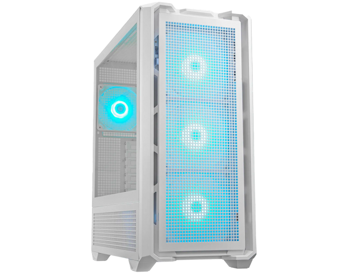 COUGAR Case MX600 RGB White, Full Tower, Mini ITX/Micro ATX / ATX / CEB / E-ATX, Type-C, USB 3.0 x 2, USB 2.0 x 1,4 Pole Headset Audio Jack, RGB Button, 120mm ARGB fan, Tempered glass, 235 x 515 x 478 (mm)