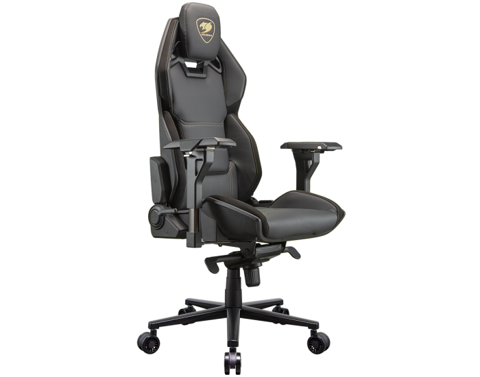 COUGAR Chair Hotrod Royal, Hyper-Dura leatherette, Micro suede-like texture, 150º Reclining, Piston Lift Height Adjustment, RocX, 4D Adjustable Armrest,Plus-Size Wheels, Class 4 Gas Lift Cylinder,