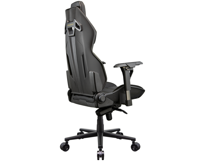 COUGAR Chair Hotrod Royal, Hyper-Dura leatherette, Micro suede-like texture, 150º Reclining, Piston Lift Height Adjustment, RocX, 4D Adjustable Armrest,Plus-Size Wheels, Class 4 Gas Lift Cylinder,