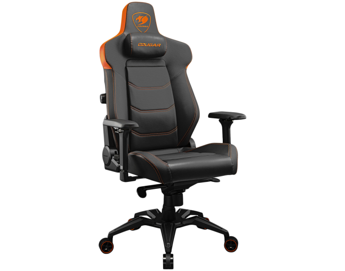 COUGAR Armor EVO, Gaming Chair, Integrated 4-way lumbar support, Magnetic neck pillow memory foam, Breathable PVC leather, Full steel frame for sturdy support, 4D adjustable armrest, 5-star base and extra-size wheels, Support up to 160kg