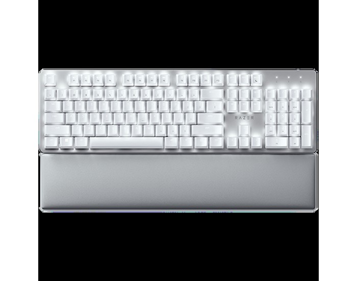 Razer Pro Type Ultra - US Layout, Wireless Mechanical Keyboard for Productivity, Razer Yellow Mechanical Switch, Bluetooth and Razer HyperSpeed (2.4GHz), Backlit keys (white LED), USB-C, Plush leatherette wrist rest, Soft-touch coating