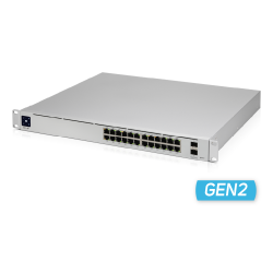 24-портов гигабитен комутатор Ubiquiti UniFi Switch USW-Pro-24-POE Pro 24 PoE Gen2 400W - Офис