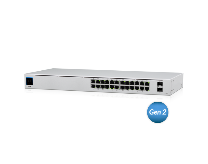 24-портов гигабитен комутатор Ubiquiti USW-24-POE Gen2