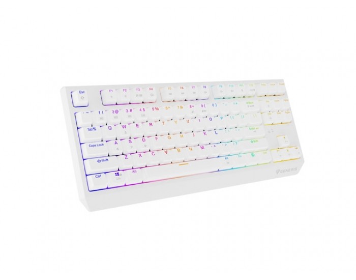 Клавиатура Genesis Gaming Keyboard Thor 230 TKL Wireless US White RGB Mechanical Outemu Red