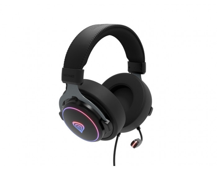 Слушалки Genesis Headset Neon 764 with microphone, RGB illumination, USB, Black