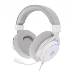 Слушалки Genesis Headset Neon 764 with microphone, RGB illumination, USB, White - Офис