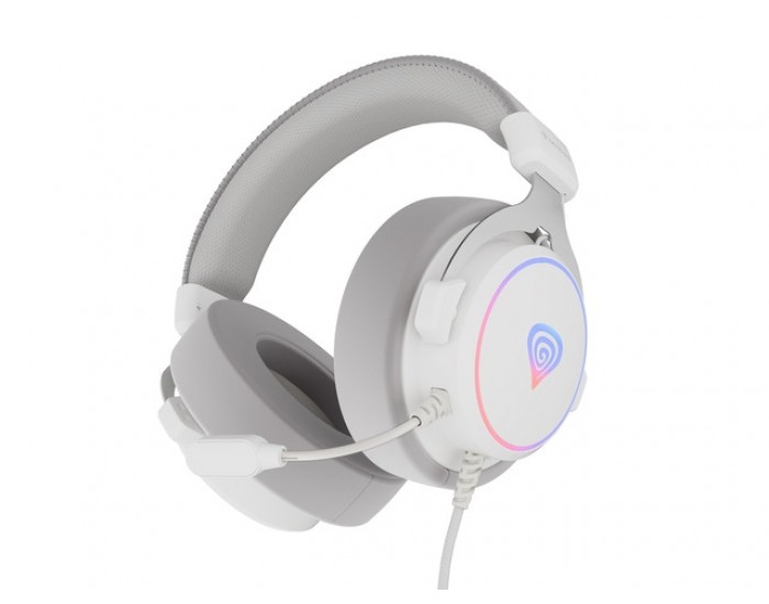 Слушалки Genesis Headset Neon 764 with microphone, RGB illumination, USB, White