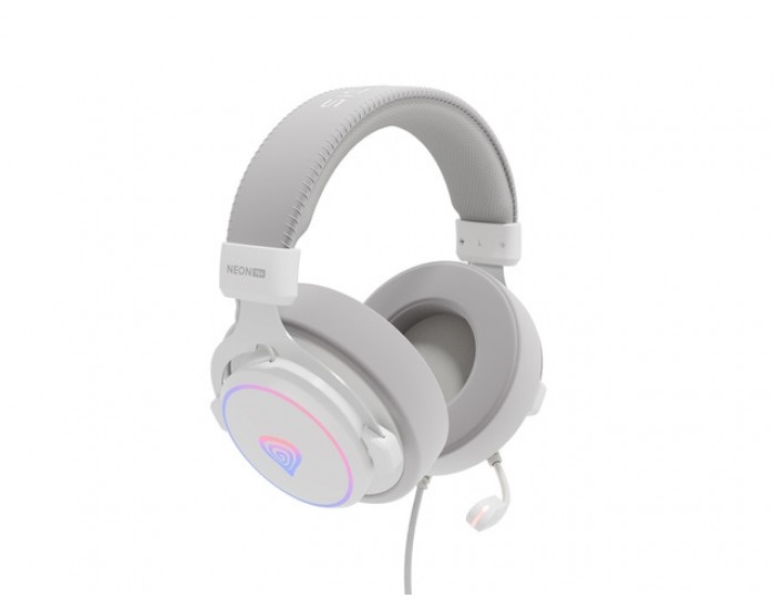 Слушалки Genesis Headset Neon 764 with microphone, RGB illumination, USB, White