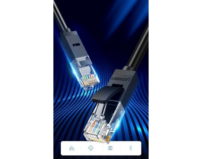 Мрежов кабел Ugreen 20164 Ethernet patchcord RJ45 Cat 6 UTP 1000Mbps 10м - черен