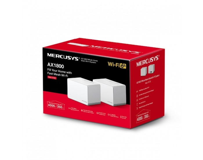 Безжична Wi-Fi 6 Mesh система Mercusys Halo H70X(2-pack) AX1800