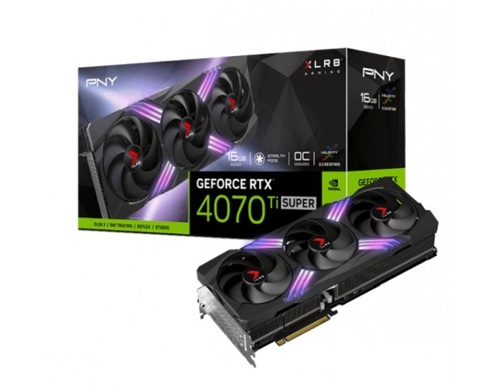 Видео карта PNY GeForce RTX 4070 Ti Super 16GB GDDR6X XLR8 Gaming VERTO Triple Fan OC