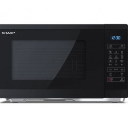 Микровълнова печка Sharp YC-MG252AE-B, Fully Digital, Built-in microwave grill, Grill Power: 1000W, steel/painted grey, 25l, 900 W, Housing Material Microwave-Steel, LED Display Blue, Timer & Clock function, Child lock, Defrost, Cabinet Colour: Black - Малки домакински уреди