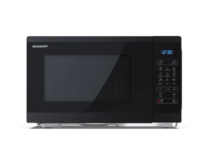 Микровълнова печка Sharp YC-MG252AE-B, Fully Digital, Built-in microwave grill, Grill Power: 1000W, steel/painted grey, 25l, 900 W, Housing Material Microwave-Steel, LED Display Blue, Timer & Clock function, Child lock, Defrost, Cabinet Colour: Black