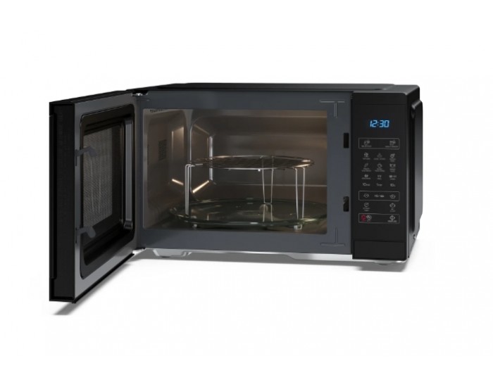 Микровълнова печка Sharp YC-MG252AE-B, Fully Digital, Built-in microwave grill, Grill Power: 1000W, steel/painted grey, 25l, 900 W, Housing Material Microwave-Steel, LED Display Blue, Timer & Clock function, Child lock, Defrost, Cabinet Colour: Black