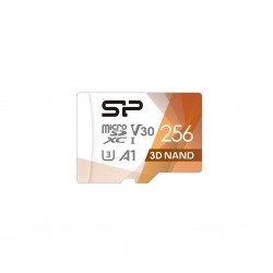 SILICON POWER memory card Superior Pro Micro SDXC 256GB UHS-I U3 V30 +adapter - USB Хъбове, Четци и Флашки