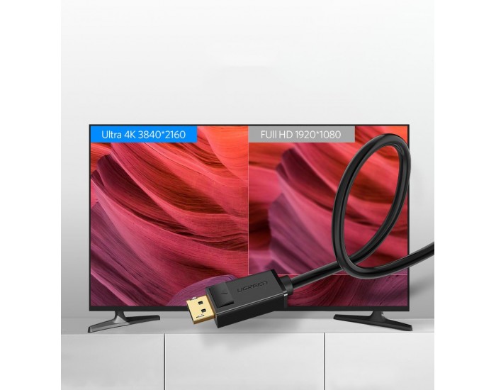 Кабел Ugreen DisplayPort 1.2 4K  DP102 10211 2м - черен