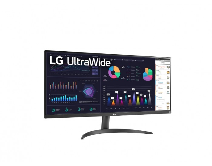 Монитор LG 34WQ500-B, 34" UltraWide AG, IPS Panel, 5ms, 1ms MBR, 1000:1, 400 cd/m2, 21:9, 2560x1080, 100 Hz, HDR 10, sRGB over 99% , AMD FreeSync, 100Hz, HDMI, Tilt, Height Adjustable, Reader Mode, Headphone Out, Black