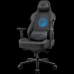 COUGAR Chair NxSys Aero Black, Breathable PVC LeatherHighly breathable mesh cloth, 150º Reclining, RocX, Piston Lift Height Adjustment, 3D Adjustable armrest, Full Steel Frame, Class 4 Gas Lift Cylinder - Офис столове