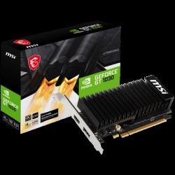 MSI Video Card Nvidia GeForce GT 1030 4GHD4 LP OC, 4GB DDR4, 64-bit, 2100MHz Memory Speed, 1430MHz Boost, 384 CUDA Cores, 1x DisplayPort 1.4a, HDMI 2.1, 300W Recommended PSU, 3Y - Компютърни Компоненти