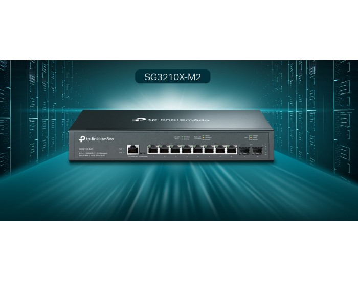 8-портов 2.5 Gbps L2+ управляем комутатор TP-Link Omada SG3210X-M2