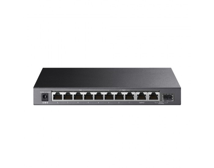 10-портов гигабитен настолен комутатор TP-Link TL-SG1210PP с 6-порта PoE+ и 2-порта PoE++