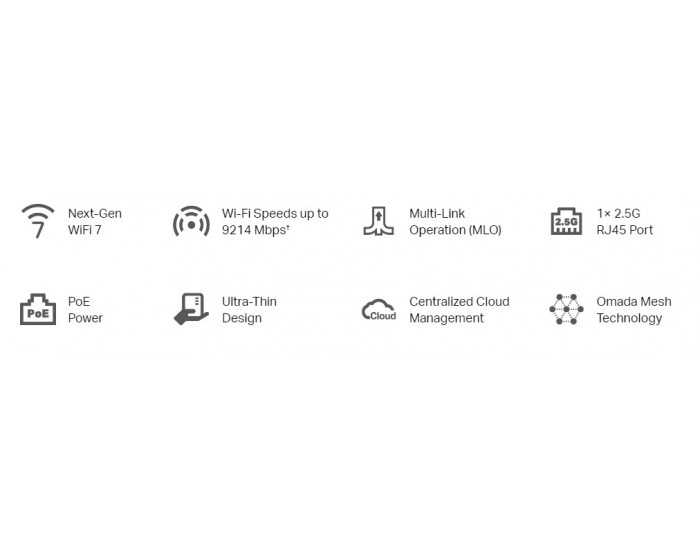Точка за достъп TP-Link Omada EAP772 BE9300 Ceiling Mount трибандов Wi-Fi 7