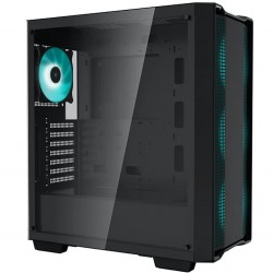 DeepCool CC560 V2, Mid Tower, Mini-ITX/Micro-ATX/ATX, 1xUSB3.0, 1xUSB2.0, 1xAudio, 4x120mm Pre-Installed LED Fans, Tempered Glass, Mesh Panel - Офис