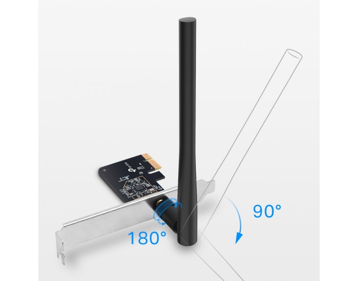 2-лентова Wi-Fi PCI-e мрежова карта TP-Link Archer T2E AC600 Low-Pro bracket