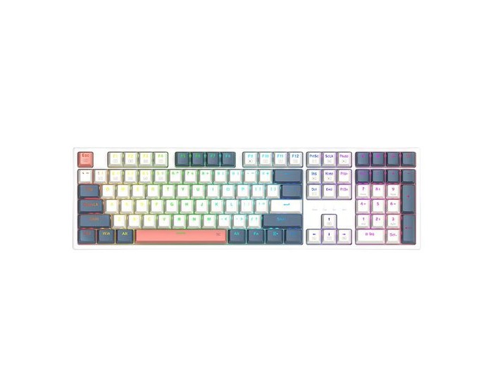 Механична геймърска клавиатура Redragon Trundle K668WBO-RGB_RD бяла RGB подсветка Red Switch