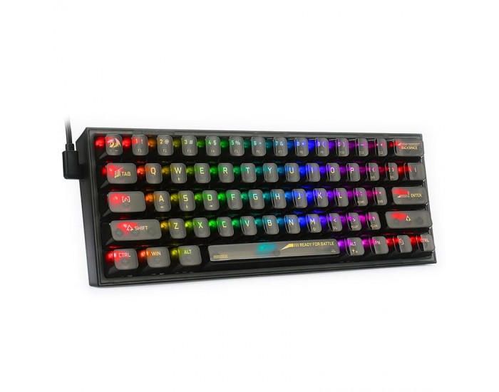 RGB Механична геймърска клавиатура Redragon Fizz K617CTB-RGB с transparent switches