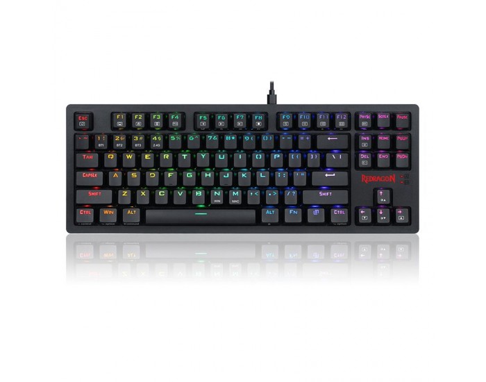 RGB безжична/USB механична геймърска клавиатура Redragon Karma K598P-KBS blue switches