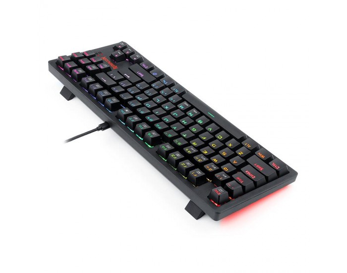 RGB безжична/USB механична геймърска клавиатура Redragon Karma K598P-KBS blue switches