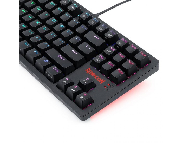 RGB безжична/USB механична геймърска клавиатура Redragon Karma K598P-KBS blue switches