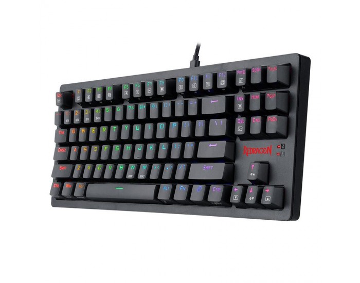 RGB безжична/USB механична геймърска клавиатура Redragon Karma K598P-KBS blue switches