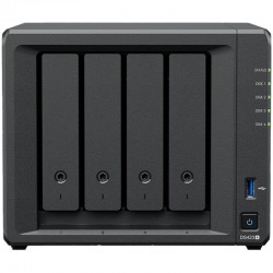 Synology DS423+, Tower, 4-Bays 3.5'' SATA HDD/SSD, 2 x M.2 2280 NVMe SSD, CPU Intel Celeron J4125 4-core (4-thread) 2.0 GHz, max. boost up to 2.7 GHz, 2 GB DDR4 ECC SODIMM, 2 x 1GbE RJ-45, 2 X USB 3.2, 1.51 kg, 3y - Synology