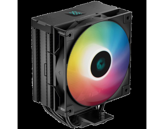 DeepCool AG400 DIGITAL ARGB, CPU Air Cooler, 1x120mm FK120 PWM FDB Fan, Addressable RGB LED, TDP 240W, 4 Heatpipes, Hydro Bearing, LGA1700/1200/1151/1150/1155, AMD AM5/AM4, 3Y, R-AG400-BKADMN-G-1