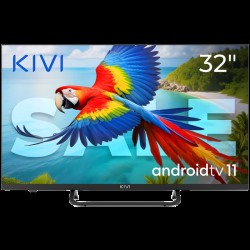 32", Black, HD 2k, Android TV 11, Black, 1920x1080, 60 Hz, AV1, Sound 2x8W, 26 kWh/1000h, Energy E, WiFi5G, BT5.1, 3xHDMI, 2xUSB, Blue Remote, Central stand, 24 months - Офис