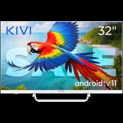 32", White, HD 2k, Android TV 11, Black, 1920x1080, 60 Hz, AV1, Sound 2x8W, 26 kWh/1000h, Energy E, WiFi5G, BT5.1, 3xHDMI, 2xUSB, Blue Remote, Central stand, 24 months - Офис