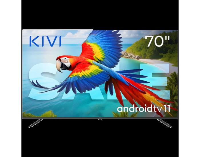 70", UHD, Android TV 11, Black, 60 Hz, AV1, Sound 2x12W, 115 kWh/1000h, Energy F, WiFi5G, BT5.1, 4xHDMI, 2xUSB, Blue Remote, 24 months