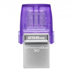 Kingston 256GB DataTraveler microDuo 3C 200MB/s dual USB-A + USB-C, EAN: 740617328110 - USB Хъбове, Четци и Флашки