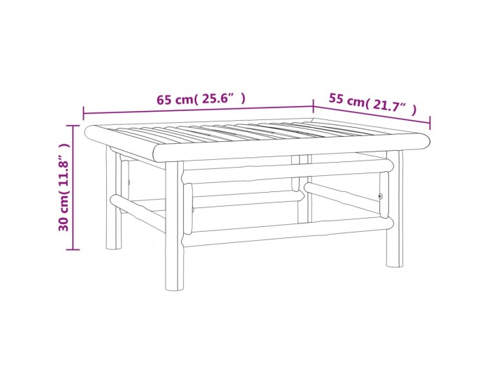 Sonata H Градинска маса 65x55x30 см бамбук