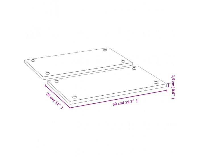 Sonata H Капаци за готварски печки 2 бр 50x28x1,5 см бамбук