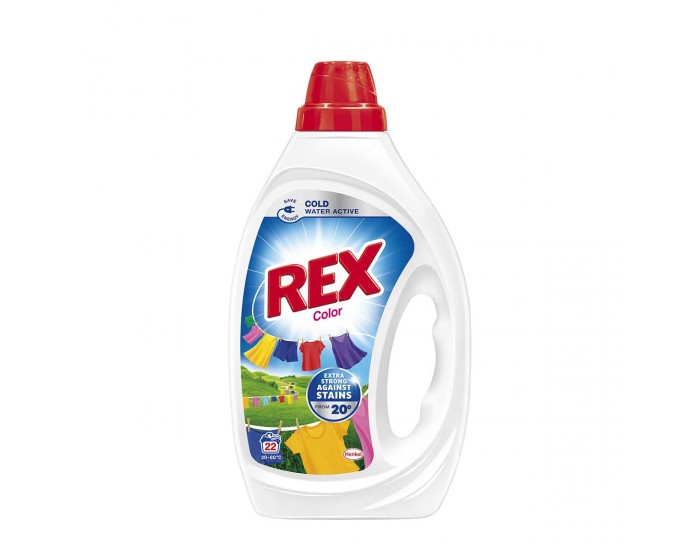 Rex Перилен препарат Color, гел, за цветно пране, 0.99 L, за 22 пранета