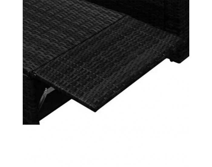 Sonata Градински комплект с възглавници, 2 части, черен полиратан -