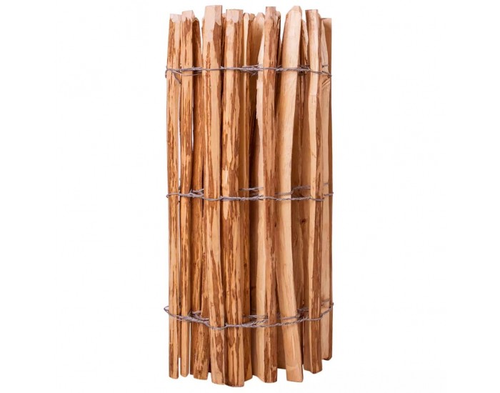 Sonata Дървена ограда с колчета, лешниково дърво, 90x500 см -