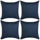 Sonata Калъфки за възглавници, 4бр, 80x80см, изкуствен велур, сини -
